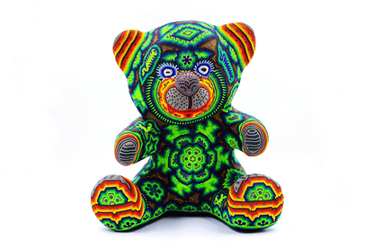 Oso Teddy - Obra de Arte Huichol