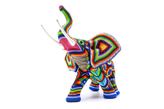 Elefante Orejón - Obra de Arte Huichol
