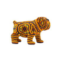 Figura de bulldog con chaquira