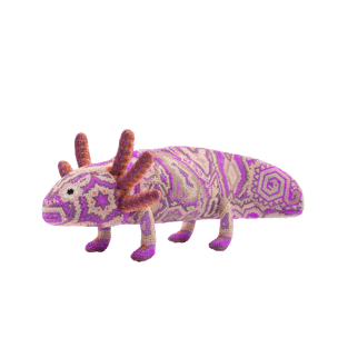 Axolotl sculpture with pink beads